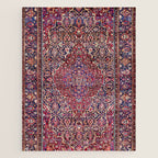Kashan Central Persian Silk Rug Print Jigsaw Puzzle Gallery Image 1