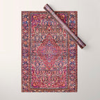 Kashan Central Persian Silk Rug Print Wrapping Paper Gallery Image 1