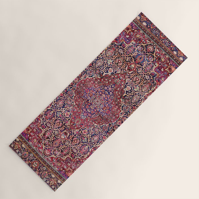 Kashan Central Persian Silk Rug Print Yoga Mat Gallery Image 1