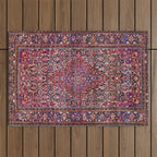 Kashan Central Persian Silk Rug Print Outdoor Rug Gallery Image 1