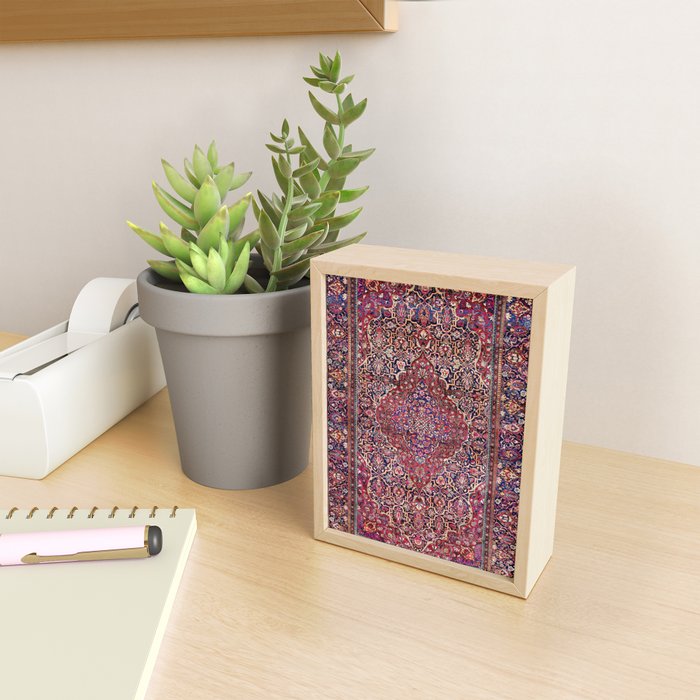 Kashan Central Persian Silk Rug Print Mini Art Print Gallery Image 2