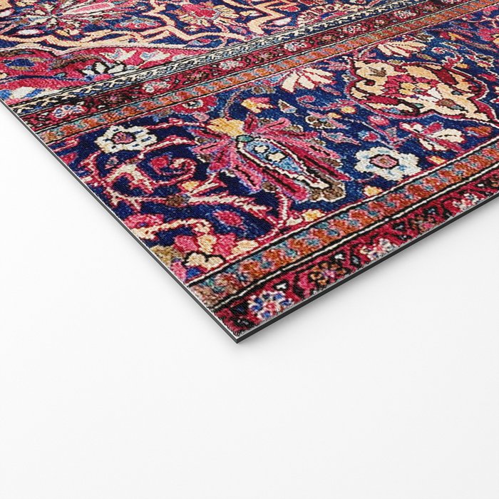 Kashan Central Persian Silk Rug Print Welcome Mat Gallery Image 2
