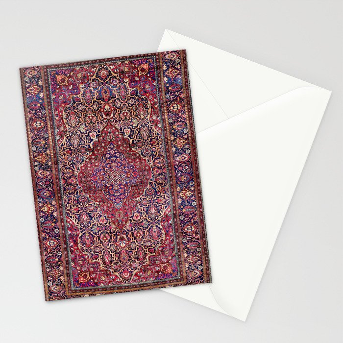 Kashan Central Persian Silk Rug Print Stationery Card Gallery Image 2