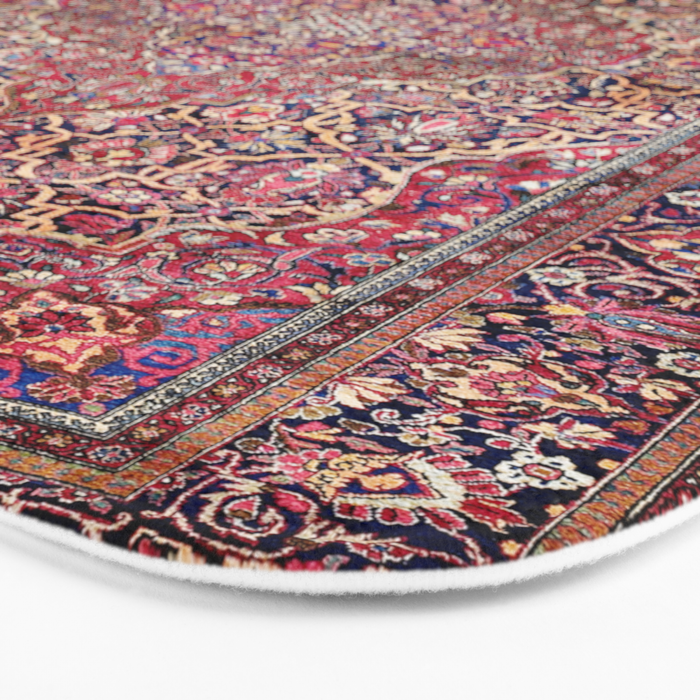 Kashan Central Persian Silk Rug Print Bath Mat Gallery Image 3