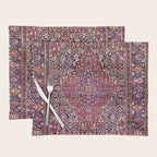 Kashan Central Persian Silk Rug Print Placemat Gallery Image 1