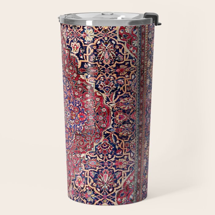 Kashan Central Persian Silk Rug Print Travel Mug Gallery Image 2
