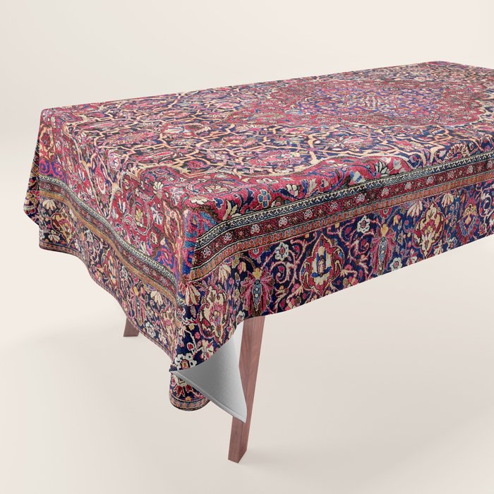 Kashan Central Persian Silk Rug Print Tablecloth Gallery Image 1