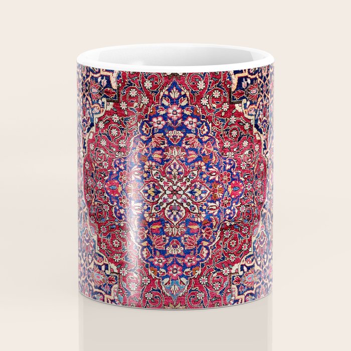 Kashan Central Persian Silk Rug Print Coffee Mug Gallery Image 4