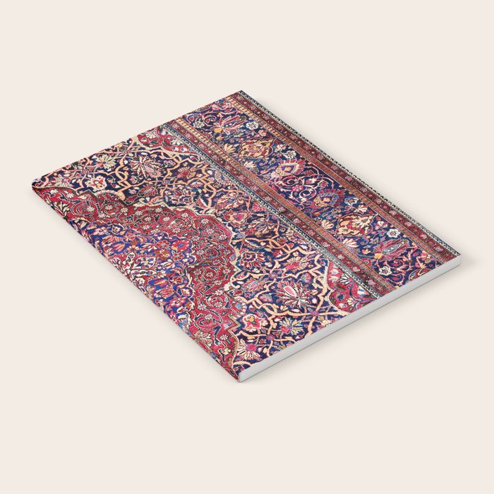 Kashan Central Persian Silk Rug Print Notebook Gallery Image 2