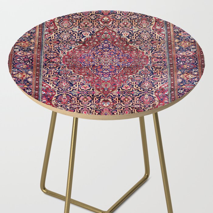 Kashan Central Persian Silk Rug Print Side Table Gallery Image 2