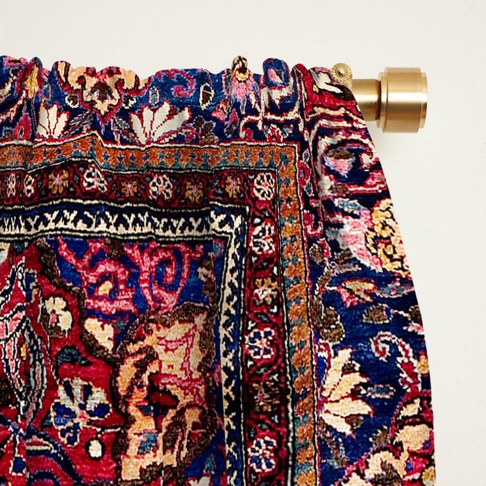 Kashan Central Persian Silk Rug Print Window Curtain Gallery Image 2