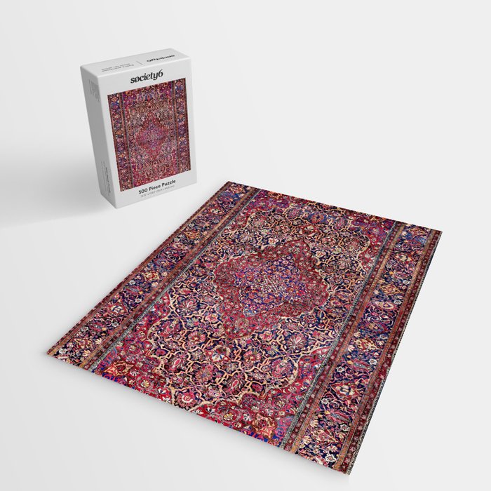 Kashan Central Persian Silk Rug Print Jigsaw Puzzle Gallery Image 2