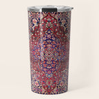 Kashan Central Persian Silk Rug Print Travel Mug Gallery Image 1