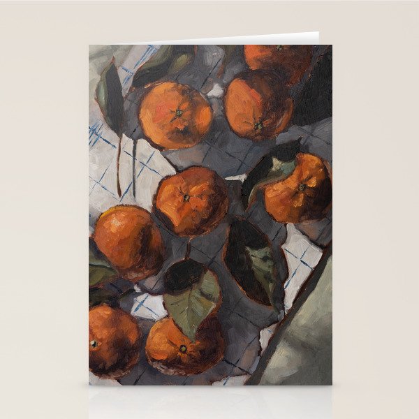 tangerines on a tea towel Stationery Card Gallery Image 1