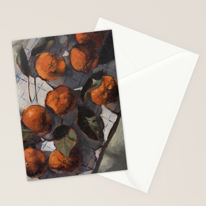 tangerines on a tea towel Stationery Card Gallery Image 2