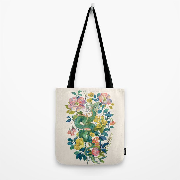 Floral Dragon Tote Bag Gallery Image 2
