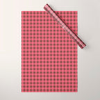 Gingham Check Eclectic Plaid Pattern in Pink and Brown Wrapping Paper Gallery Image 1