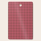 Gingham Check Eclectic Plaid Pattern in Pink and Brown Cutting Board Gallery Image 1