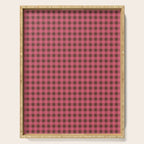 Gingham Check Eclectic Plaid Pattern in Pink and Brown Serving Tray Gallery Image 1