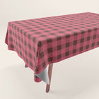 Gingham Check Eclectic Plaid Pattern in Pink and Brown Tablecloth Gallery Image 1