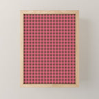 Gingham Check Eclectic Plaid Pattern in Pink and Brown Mini Art Print Gallery Image 1