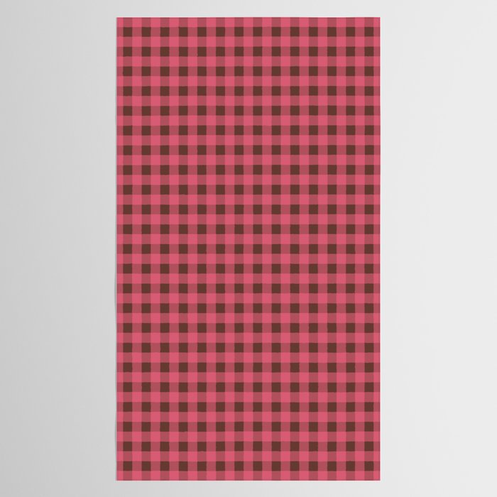 Gingham Check Eclectic Plaid Pattern in Pink and Brown Tablecloth Gallery Image 2