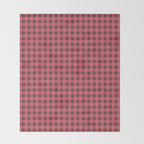 Gingham Check Eclectic Plaid Pattern in Pink and Brown Throw Blanket Gallery Image 2