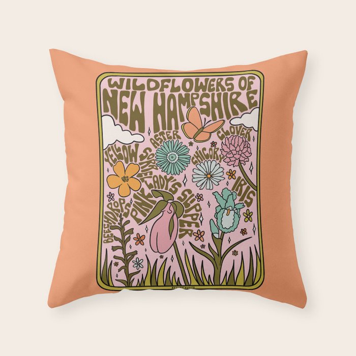 New Hampshire Wildflowers Throw Pillow Gallery Image 6