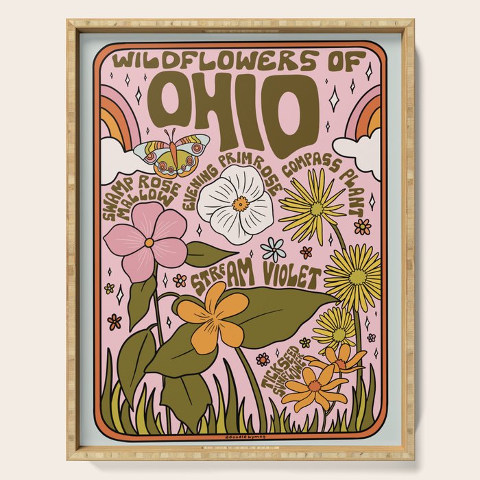 Ohio Wildflowers Serving Tray Gallery Image 1