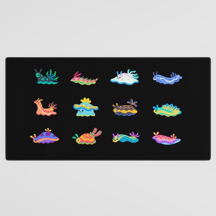 Sea slug - black Desk Mat Gallery Image 3