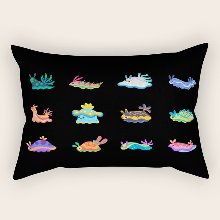 Sea slug - black Rectangular Pillow Gallery Image 1