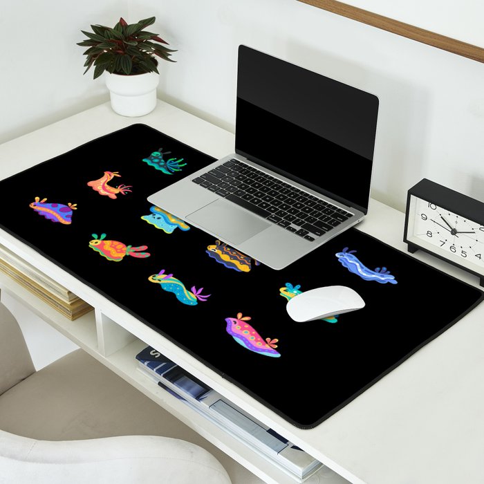 Sea slug - black Desk Mat Gallery Image 2
