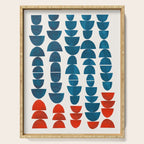 Teal Jewels Minimalist Minimal Abstract Mid Century Modern Paper Collage Shapes Serving Tray Gallery Image 1