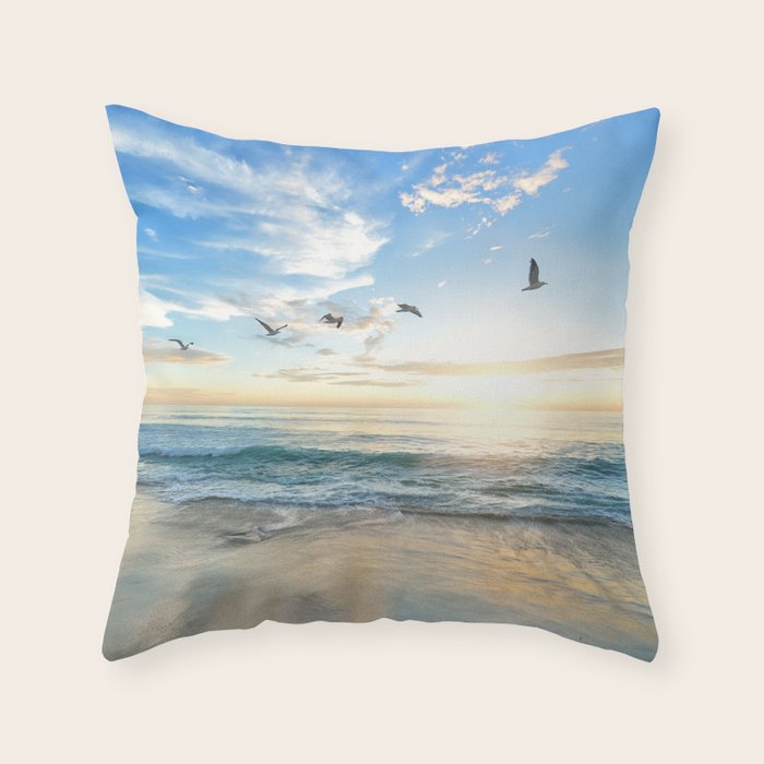 Beach Scene 34 Throw Pillow Gallery Image 1