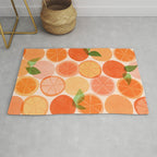 Sunny Oranges Tropical Fruit Illustration Rug Gallery Image 1