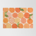 Sunny Oranges Tropical Fruit Illustration Rug Gallery Image 2