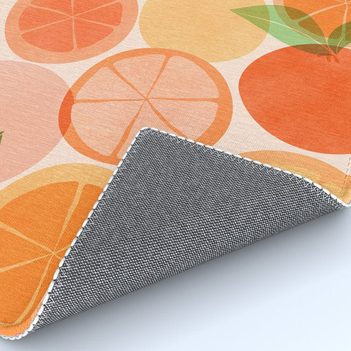 Sunny Oranges Tropical Fruit Illustration Rug Gallery Image 4