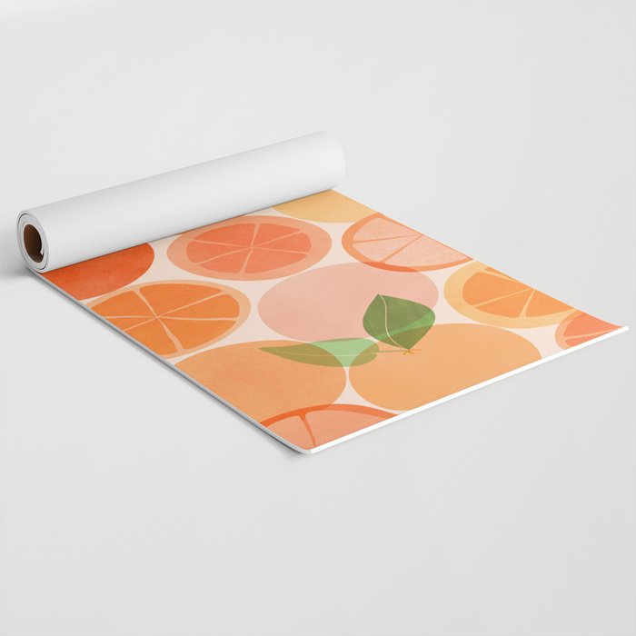 Sunny Oranges Tropical Fruit Illustration Yoga Mat Gallery Image 2