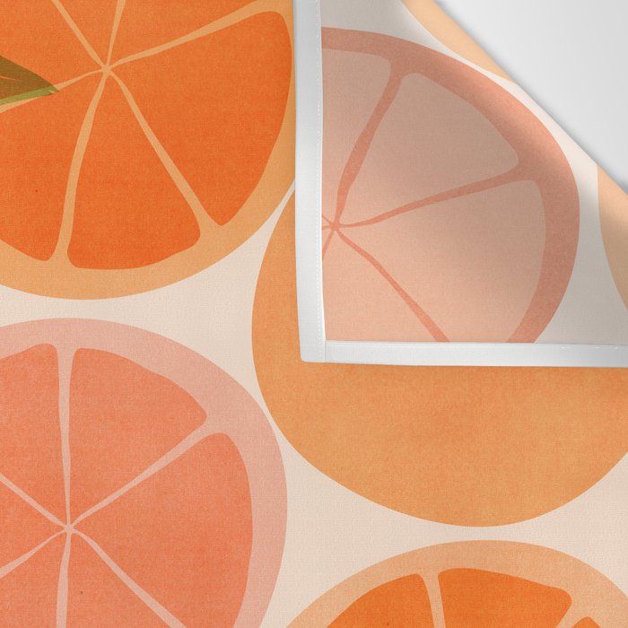 Sunny Oranges Tropical Fruit Illustration Wall Tapestry Gallery Image 3