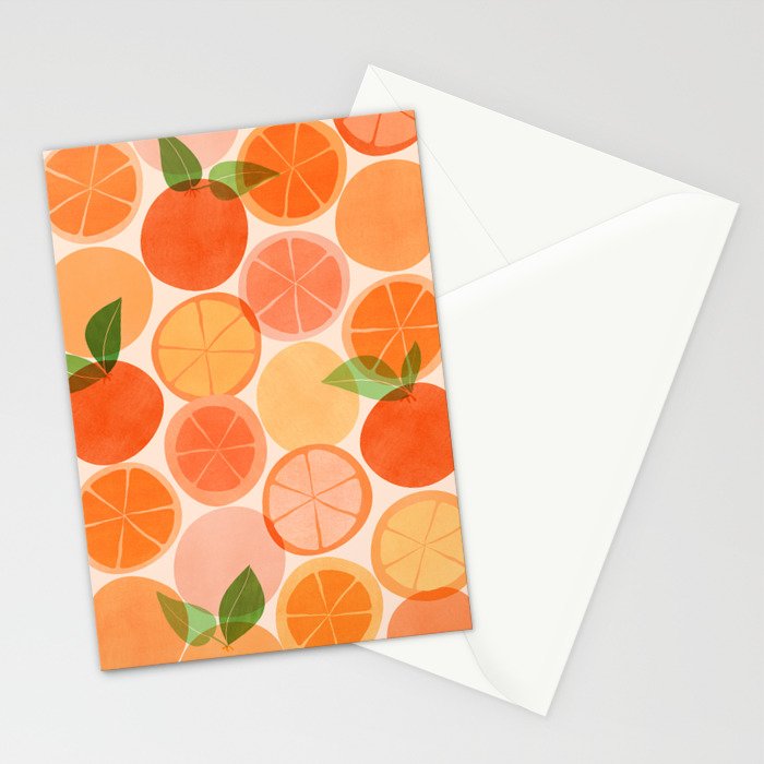 Sunny Oranges Tropical Fruit Illustration Stationery Card Gallery Image 2