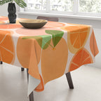 Sunny Oranges Tropical Fruit Illustration Tablecloth Gallery Image 3