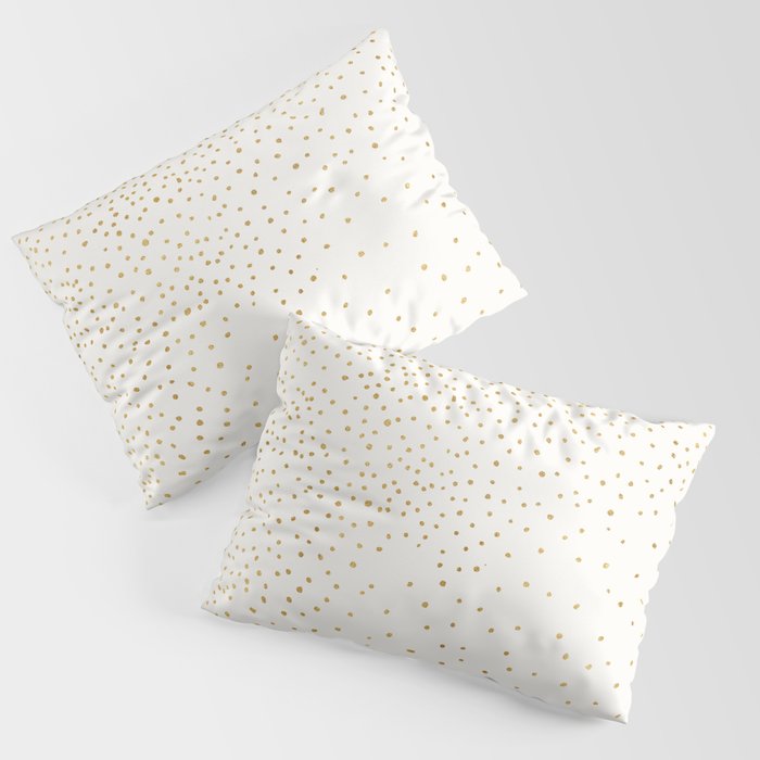 Falling Stars Metallic Gold Dot Pattern Pillow Sham Gallery Image 1