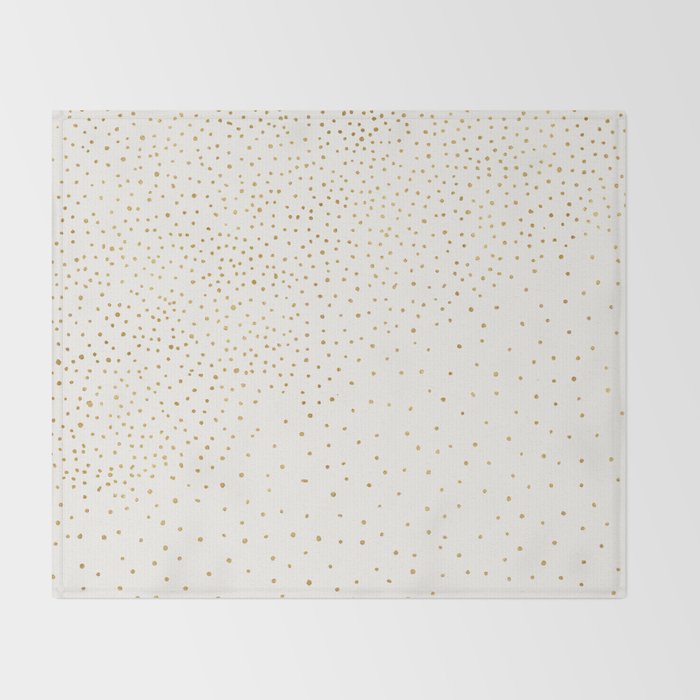 Falling Stars Metallic Gold Dot Pattern Throw Blanket Gallery Image 2