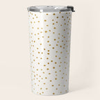 Falling Stars Metallic Gold Dot Pattern Travel Mug Gallery Image 2