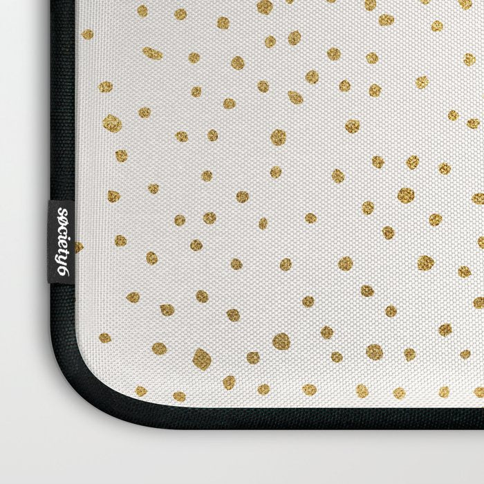 Falling Stars Metallic Gold Dot Pattern Laptop Sleeve Gallery Image 3