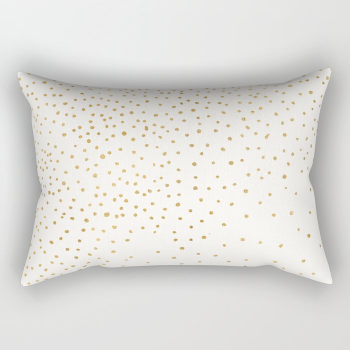 Falling Stars Metallic Gold Dot Pattern Rectangular Pillow Gallery Image 1