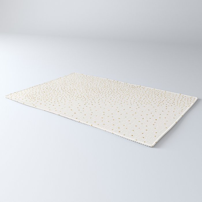 Falling Stars Metallic Gold Dot Pattern Rug Gallery Image 3