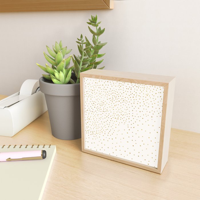 Falling Stars Metallic Gold Dot Pattern Mini Art Print Gallery Image 2
