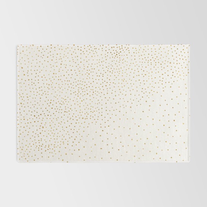 Falling Stars Metallic Gold Dot Pattern Rug Gallery Image 2