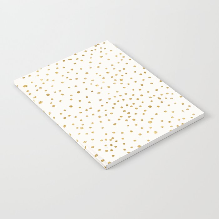 Falling Stars Metallic Gold Dot Pattern Notebook Gallery Image 1